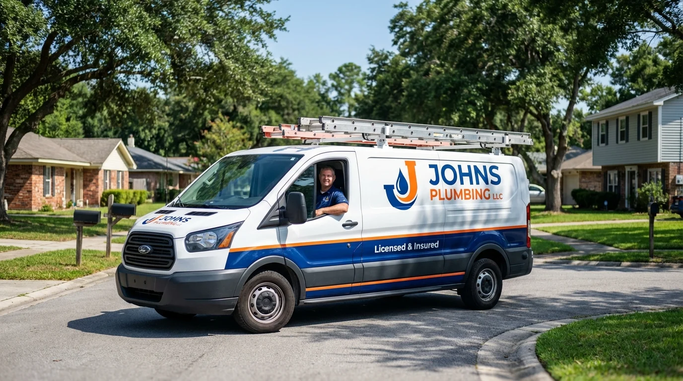 Johns Plumbing LLC service van in Pelican Rapids, MN